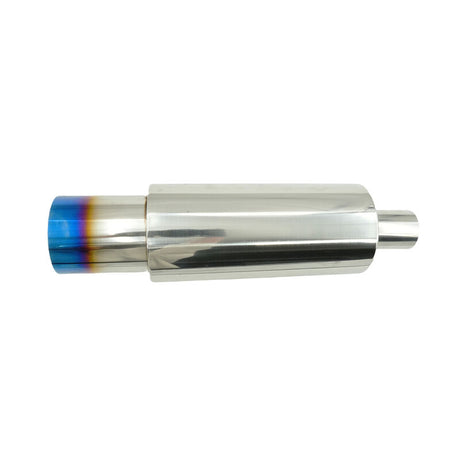 3.5" HKS 2" Inlet Cannon Exhaust Muffler Polished/Blued Tip Inspired - Machter