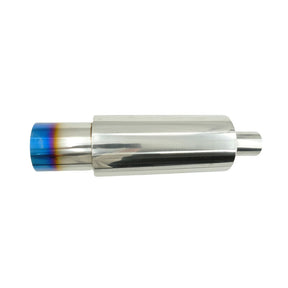 3.5" HKS 2" Inlet Cannon Exhaust Muffler Polished/Blued Tip Inspired ECC-002 - Machter