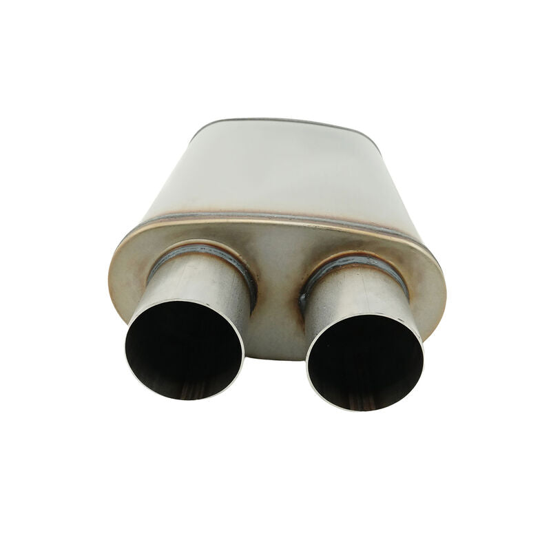 2.5" Twin in/out Stainless Steel Cross Over X-Pipe Muffler Exhaust - Machter