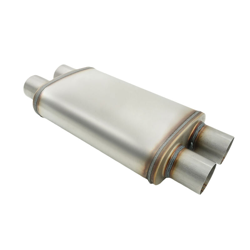2.5" Twin in/out Stainless Steel Cross Over X-Pipe Muffler Exhaust ECC-006 - Machter