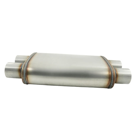 2.5" Twin in/out Stainless Steel Cross Over X-Pipe Muffler Exhaust - Machter