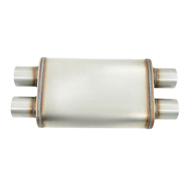 2.5" Twin in/out Stainless Steel Cross Over X-Pipe Muffler Exhaust - Machter