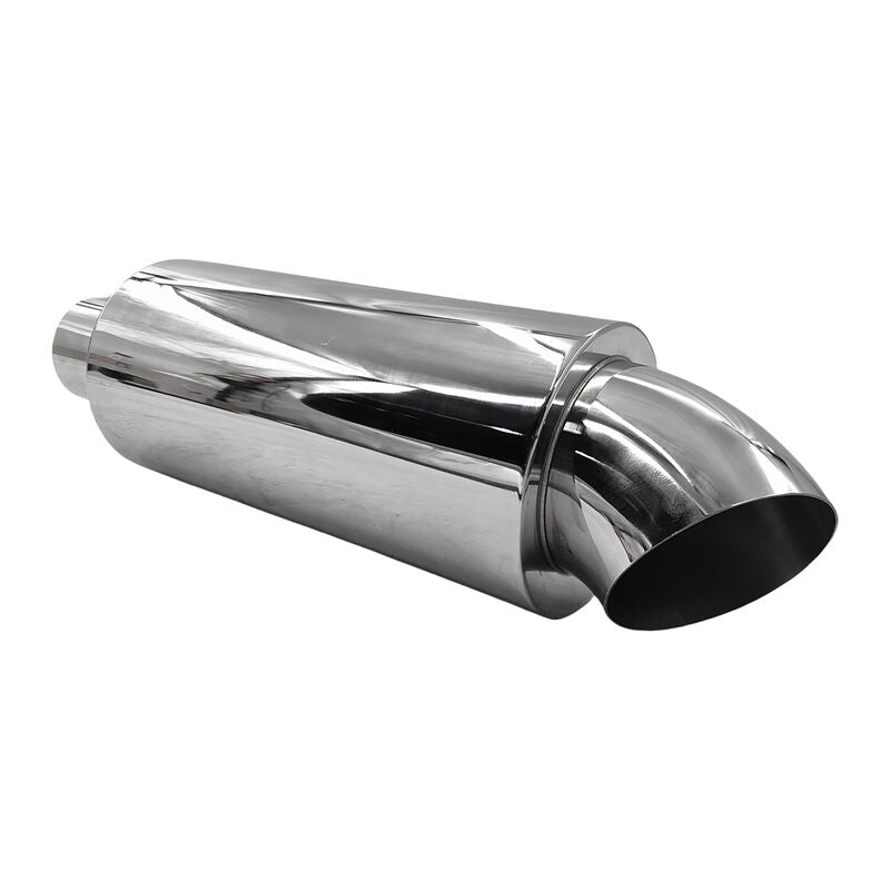 Polished Tip Exhaust Muffler Cannon 480mm Length 3" Inlet 4" Outlet - Machter