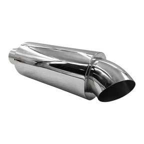 Polished Tip Exhaust Muffler Cannon 480mm Length 3" Inlet 4" Outlet - Machter