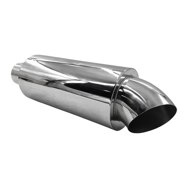 Polished Tip Exhaust Muffler Cannon 480mm Length 3" Inlet 4" Outlet - Machter