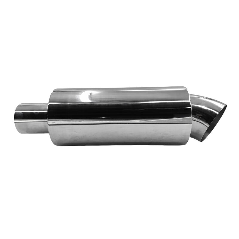 Polished Tip Exhaust Muffler Cannon 480mm Length 3" Inlet 4" Outlet - Machter