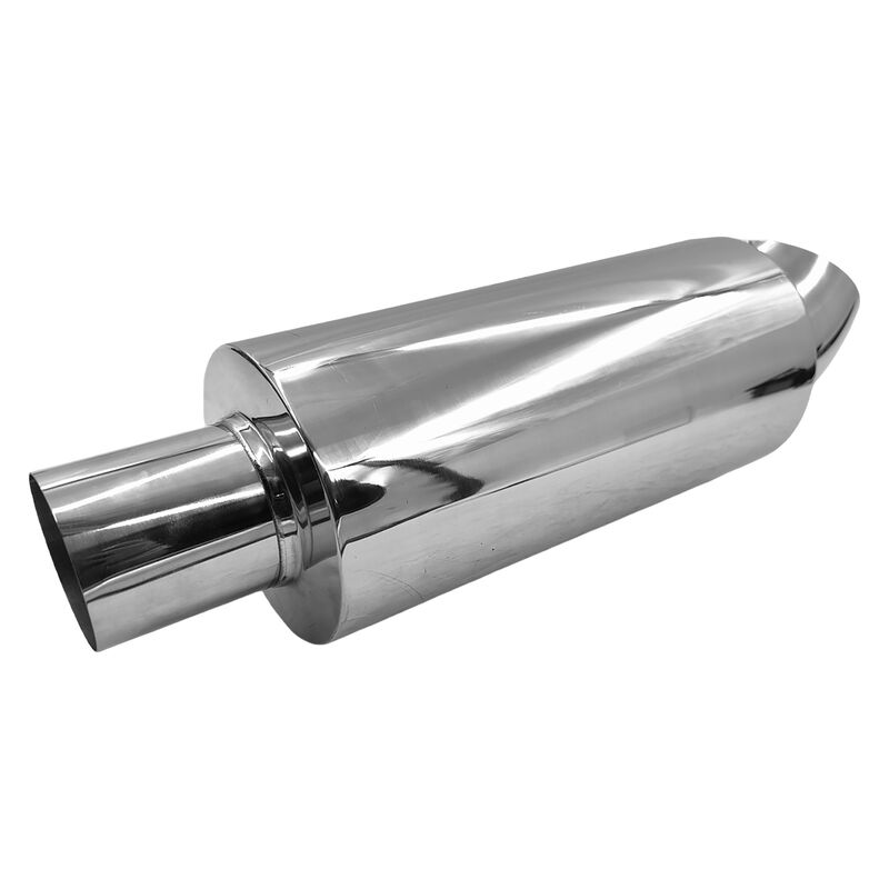 Polished Tip Exhaust Muffler Cannon 480mm Length 3" Inlet 4" Outlet - Machter