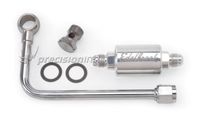 Steel Fuel Line Inc Filter - 6 An Male Inlet Perform & Thunder Carbs ED8131 - Edelbrock - Fuel Hoses & Lines - Edelbrock