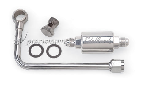 Steel Fuel Line Inc Filter -6 An Male Inlet Perform & Thunder Carbs ED8131 - Edelbrock