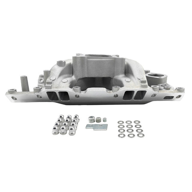 Engine Intake Manifold Dual Plane Silver Fit For Small Block Chrysler 318 340 360 - Machter
