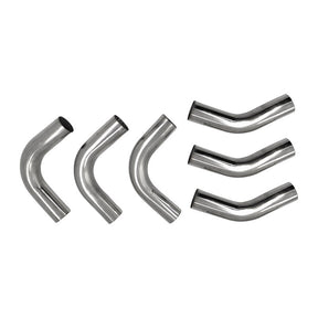 6Pieces Exhaust Pipe Mandrel Bend 2.5" Inch 63.5mm 45 & 90 Degree Semi Bright Mild Steel - Machter