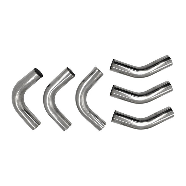 6Pieces Exhaust Pipe Mandrel Bend 2.5" Inch 63.5mm 45 & 90 Degree Semi Bright Mild Steel - Machter
