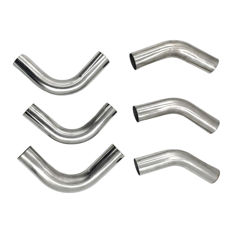 6Pieces Exhaust Pipe Mandrel Bend 2.5" Inch 63.5mm 45 & 90 Degree Semi Bright Mild Steel - Machter