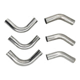 6Pieces Exhaust Pipe Mandrel Bend 2.5" Inch 63.5mm 45 & 90 Degree Semi Bright Mild Steel - Machter