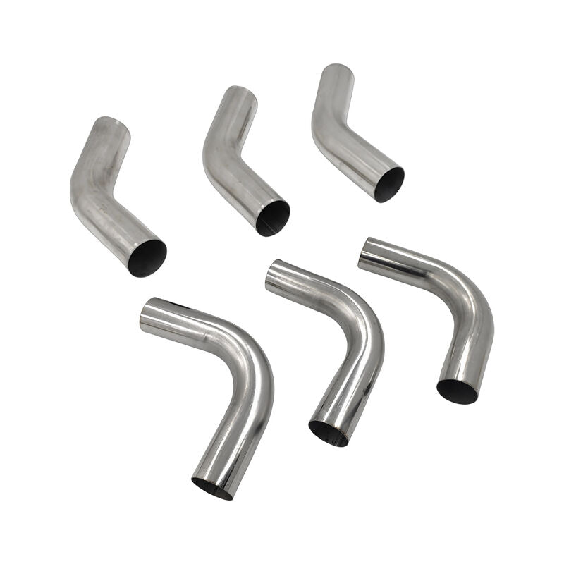 6Pieces Exhaust Pipe Mandrel Bend 2.5" Inch 63.5mm 45 & 90 Degree Semi Bright Mild Steel - Machter