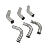 6Pieces Exhaust Pipe Mandrel Bend 2.5" Inch 63.5mm 45 & 90 Degree Semi Bright Mild Steel - Machter