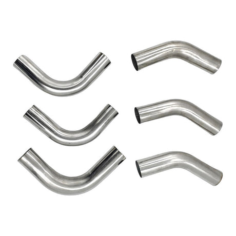 6Pieces Exhaust Pipe Mandrel Bend 2.5" Inch 63.5mm 45 & 90 Degree Semi Bright Mild Steel - Machter