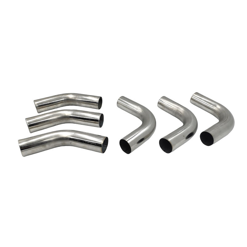 6Pcs Exhaust Pipe Mandrel Bend 2.5" Inch 63.5mm 45 & 90 Degree Semi Bright Mild Steel EP-007 - Machter