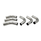 6Pcs Exhaust Pipe Mandrel Bend 2.5" Inch 63.5mm 45 & 90 Degree Semi Bright Mild Steel EP-007 - Machter