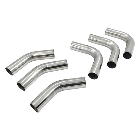 6Pieces Exhaust Pipe Mandrel Bend 2" Inch 50.8mm 45 & 90 Degree Semi Bright Mild Steel - Machter