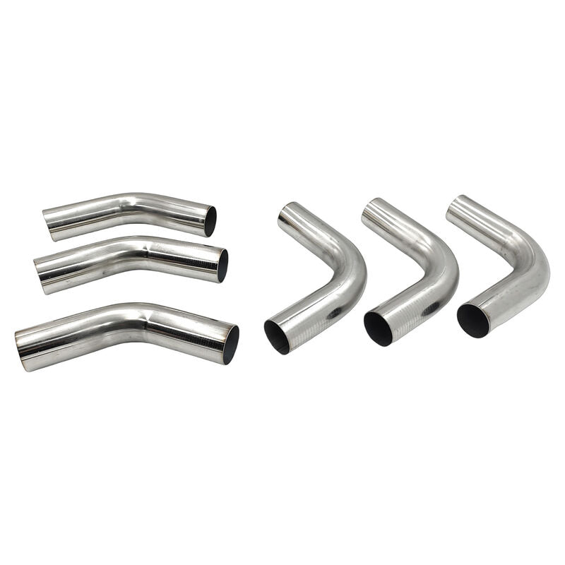 6Pieces Exhaust Pipe Mandrel Bend 2" Inch 50.8mm 45 & 90 Degree Semi Bright Mild Steel - Machter