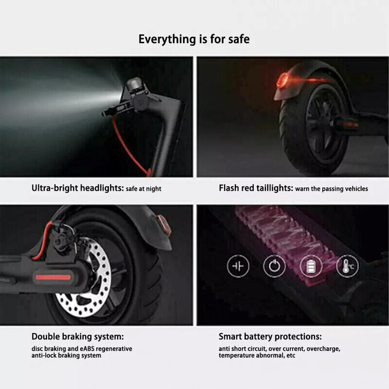 Electric Scooter Adult Foldable Travel E Bike With Seat Portable 900W 40KM/H 50KM Black ESCOOTER-006SE - Machter