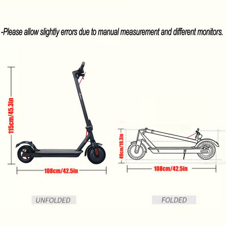 Electric Scooter Adult Foldable Travel E Bike Black Portable 900W 40KM/H 50KM ESCOOTER-006 - Machter