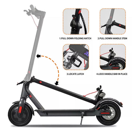 Electric Scooter Adult Foldable Travel E Bike Black Portable 900W 40KM/H 50KM ESCOOTER-006 - Machter