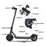 Electric Scooter Adult Foldable Travel E Bike With Seat Portable 900W 40KM/H 50KM White ESCOOTER-008SE - Machter
