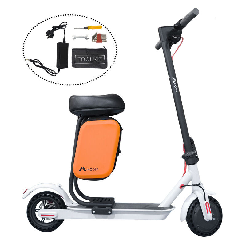 Electric Scooter Adult Foldable Travel E Bike With Seat Portable 900W 40KM/H 50KM White ESCOOTER-008SE - Machter