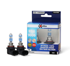 Brighter Vision Halogen Bulbs HB4/9006 (2 Packs) EXBV9006 - Exelite | Universal Auto Spares