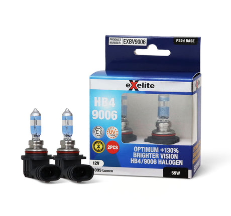 Brighter Vision Halogen Bulbs HB4/9006 (2 Packs) EXBV9006 - Exelite | Universal Auto Spares