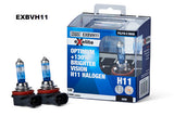 H11 55W Halogen Optimum +130 Brighter Vision Headlight Globes Twin Pack EXBVH11 - Exelite