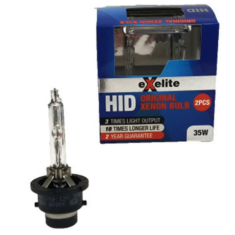 6000K D2S HID Xenon Headlight Globes Twin Pack EXD2S - Exelite | Universal Auto Spares