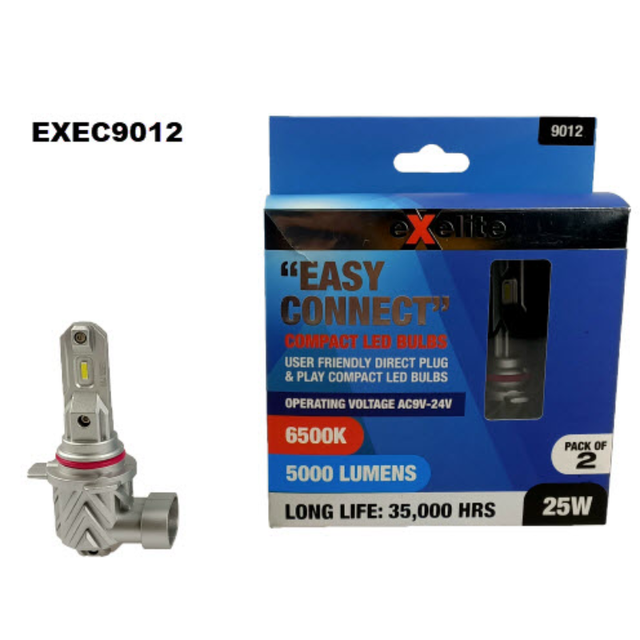 LED EASY CONNECT 9012 6500K 360° BEAM ANGLE Twin Pack EXEC9012 - Exelite