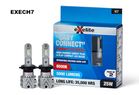 EASY CONNECT H7 6500K 360 - BEAM ANGLE (2PC) EXECH7 - Exelite