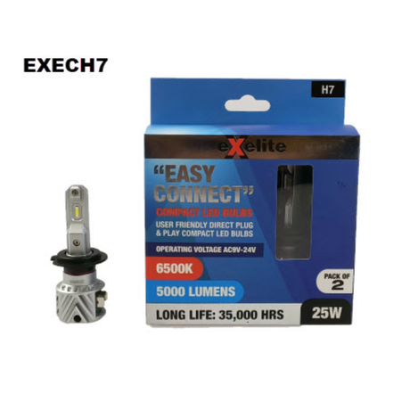 Led Headlight Conversion Kit 6500K Easy Connect (2PC) EXECH7 - Exelite | Universal Auto Spares
