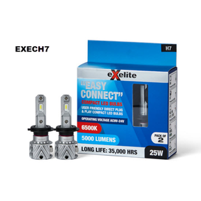 EASY CONNECT H7 6500K 360° BEAM ANGLE (2PC) EXECH7 - Exelite