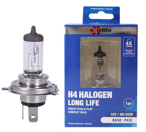 Hal. Long Life H4 12V 60/55W EXLLH4 - Exelite | Universal Auto Spares