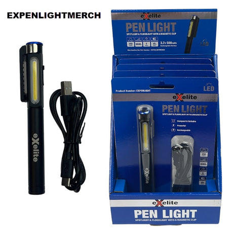 Pen Light Spotlight and Floodlight with a Magnetic Clip - Exelite | Universal Auto Spares
