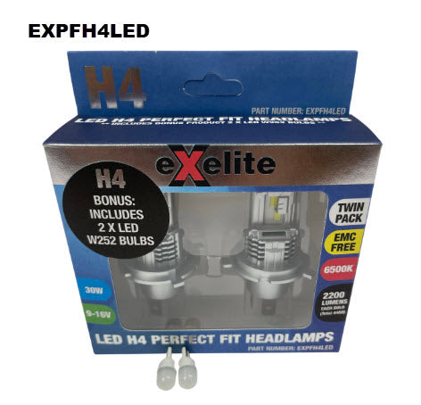 PERFECT FIT H4 LED 60/55W 6500K (2PC) EXPFH4LED - Exelite