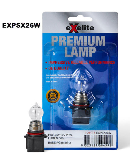 Premium Incandescent Globe 12V 26W PG18.5d-3 PSX26W - Exelite