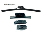 22 - 550mm Flexible Flat Wiper with Universal Adaptors EXUNI-22-550 - Exelwipe | Universal Auto Spares