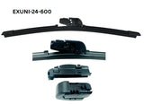 24 - 600mm Flexible Flat Wiper with Universal Adaptors EXUNI-24-600 - Exelwipe | Universal Auto Spares