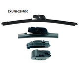 28 - 700mm Flexible Flat Wiper with Universal Adaptors EXUNI-28-700 - Exelwipe | Universal Auto Spares
