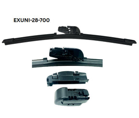 28 - 700mm Flexible Flat Wiper with Universal Adaptors EXUNI-28-700 - eXelwipe | Universal Auto Spares