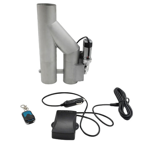 2.5 Inch Electric Exhaust Downpipe Double Valve Kit Y Steel Double Cut Off Pipe - Machter