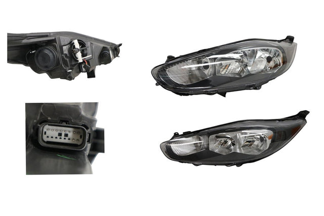 Headlight (Halogen, LHS, Black) Ford Fiesta WZ 2013 - 2019 FDFS - HEL - 16L - Sterling Parts - Headlight Assemblies - Sterling Parts