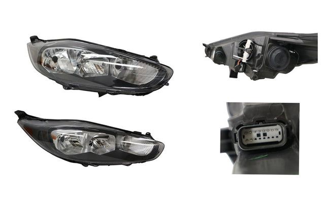Headlight (Halogen, RHS, Black) Ford Fiesta WZ 2013 - 2019 FDFS - HEL - 16R - Sterling Parts - Headlight Assemblies - Sterling Parts