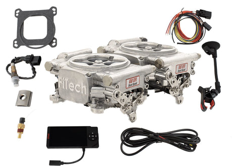 GO EFI Dual Quad 625HP Self Tuning EFI System Bright Alloy FI30061 - FiTech